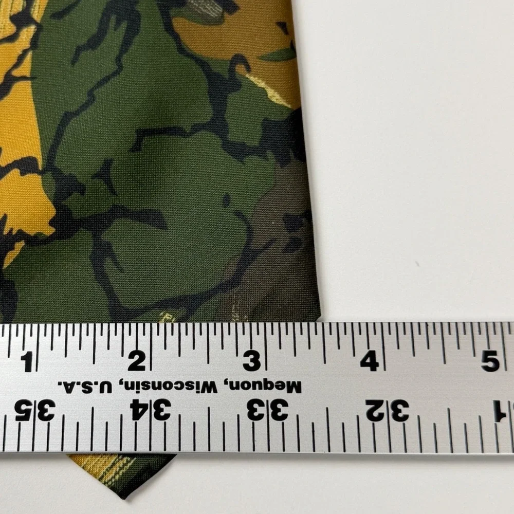 Italian Green Camo Abstract Hand Made Silk‎ Tie